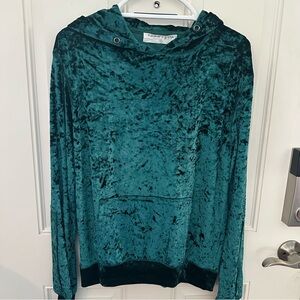 Emma & Sam Hoodie S | NWT Green Crushed Velvet Kangaroo Pocket